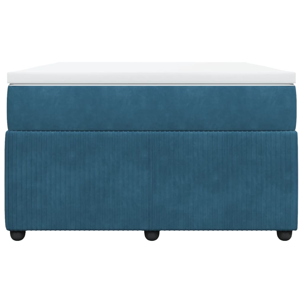 Pat box spring cu saltea, albastru închis, 120x200 cm, catifea GartenMobel Dekor