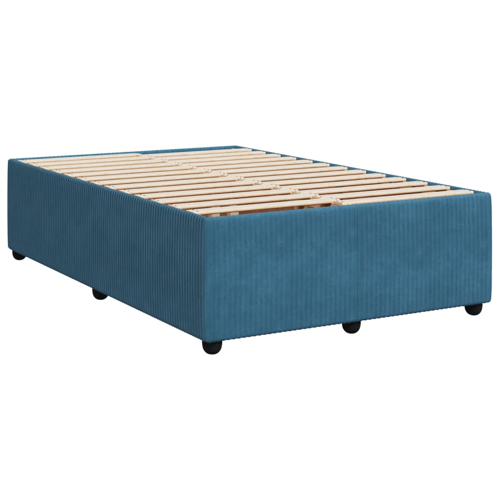Pat box spring cu saltea, albastru închis, 120x200 cm, catifea GartenMobel Dekor