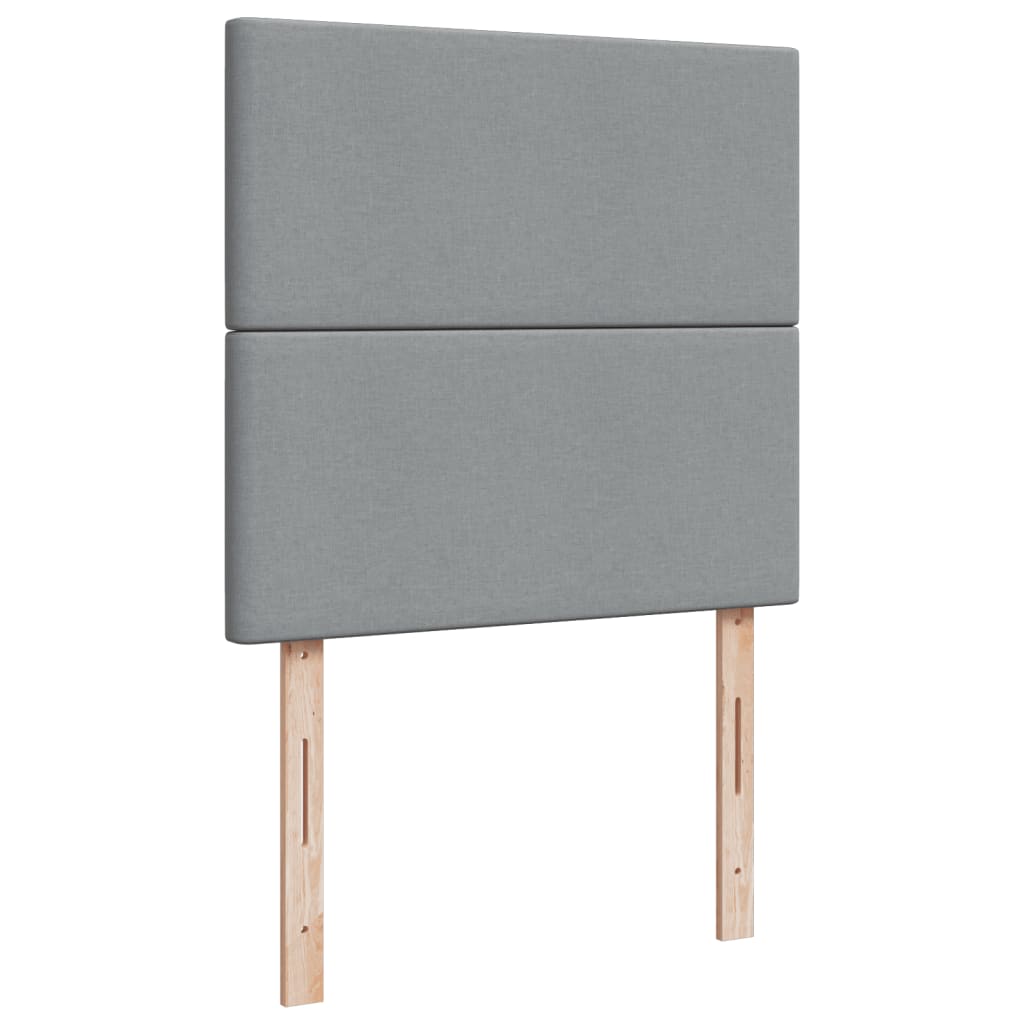 Pat box spring cu saltea, gri deschis, 100x200 cm, textil GartenMobel Dekor