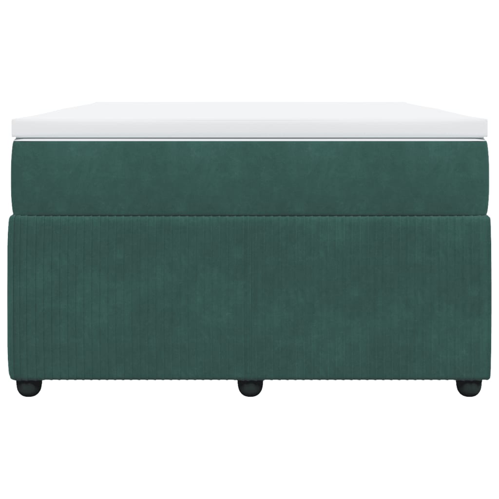 Pat box spring cu saltea, verde închis, 120x200 cm, catifea GartenMobel Dekor