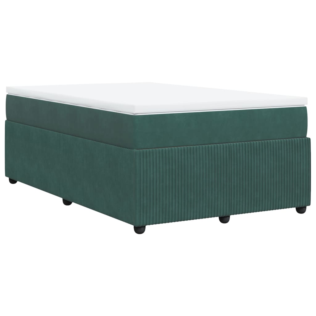 Pat box spring cu saltea, verde închis, 120x200 cm, catifea GartenMobel Dekor
