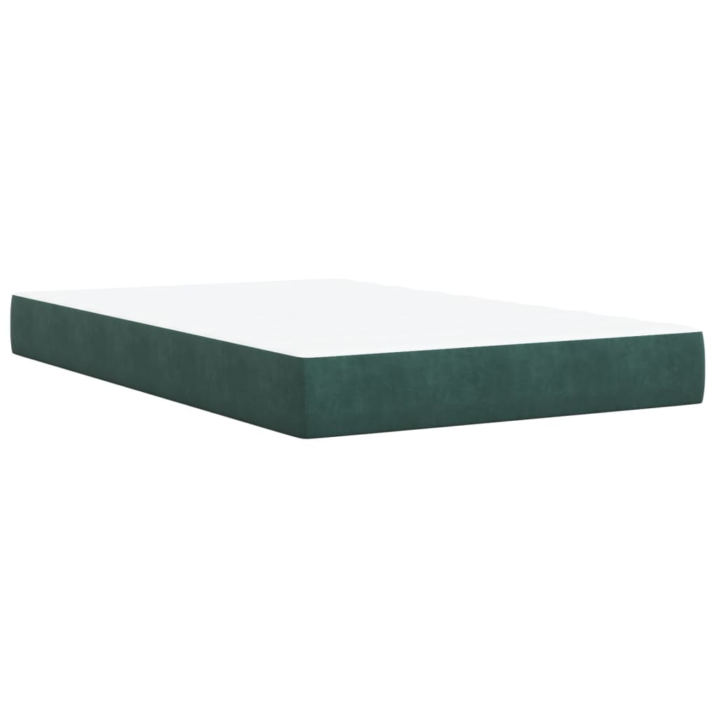 Pat box spring cu saltea, verde închis, 120x200 cm, catifea GartenMobel Dekor