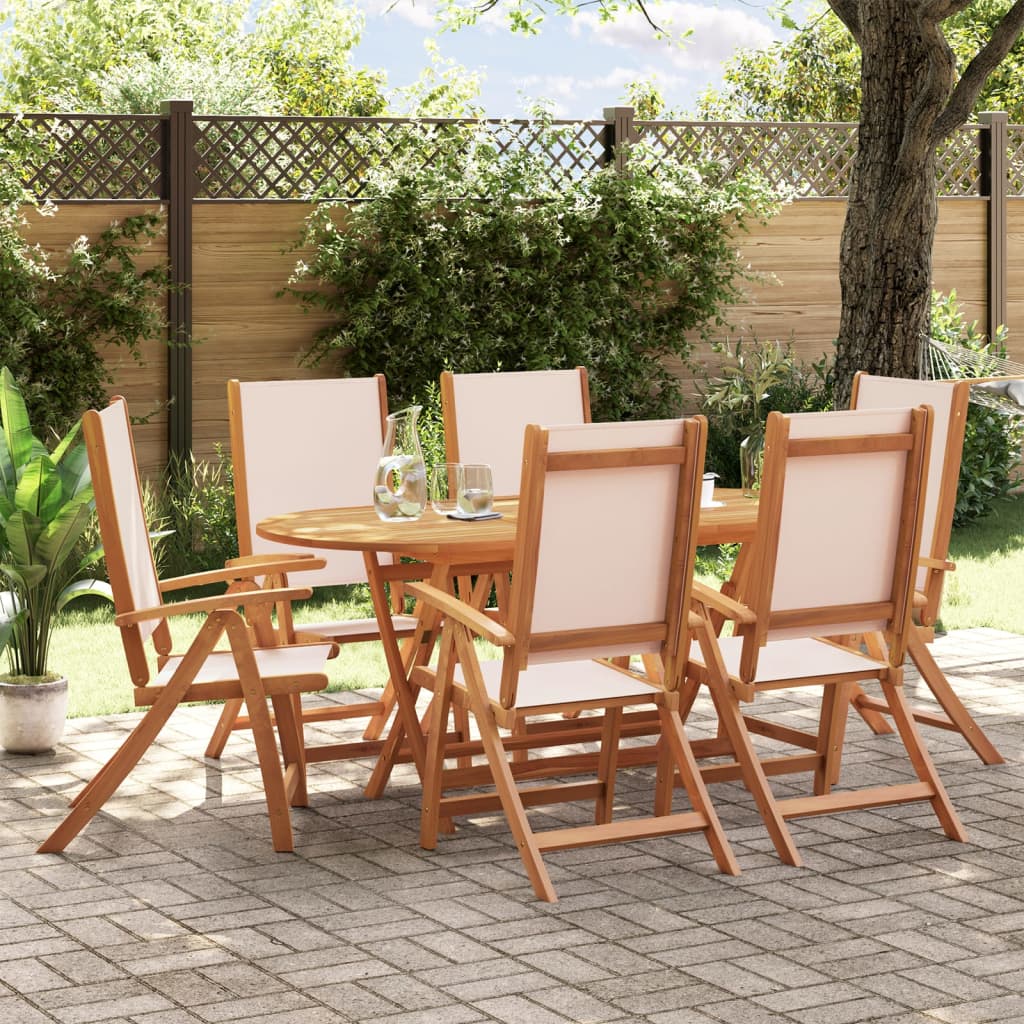 Set mobilier de grădină, 7 piese, lemn masiv acacia/textilenă GartenMobel Dekor