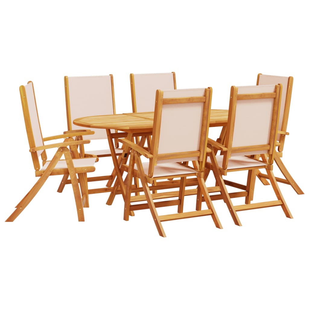 Set mobilier de grădină, 7 piese, lemn masiv acacia/textilenă GartenMobel Dekor