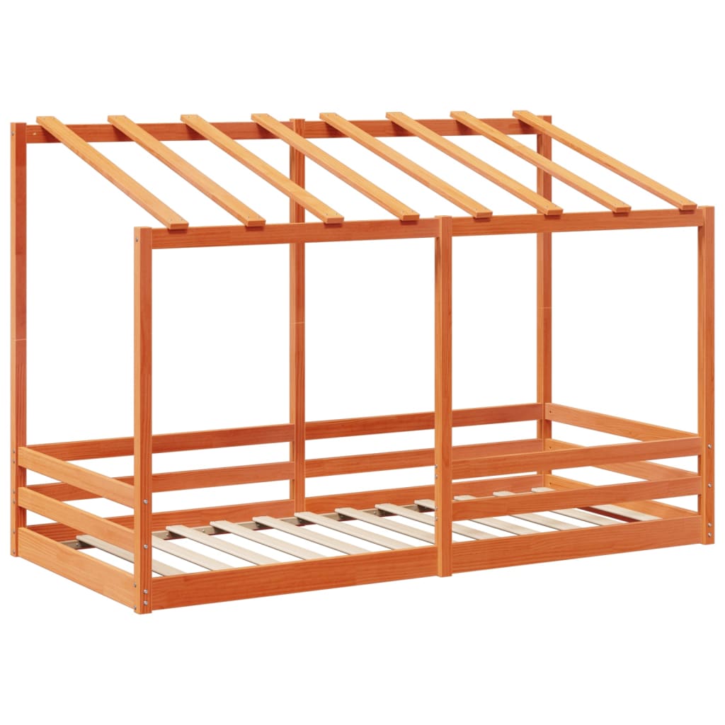 Acoperiș pat de copii, maro ceruit, 100x200 cm, lemn masiv pin GartenMobel Dekor