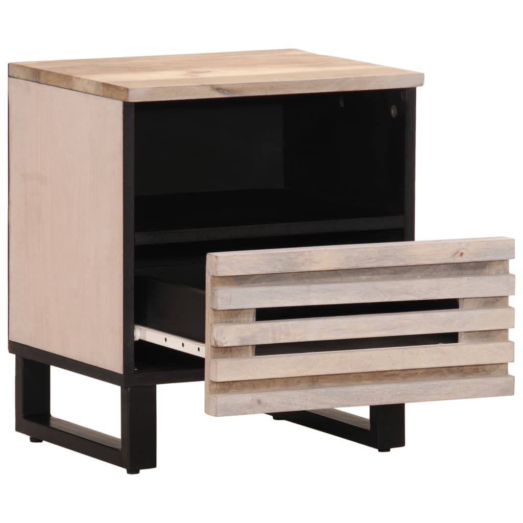 Noptiere, 2 buc., 40x34x46 cm, lemn masiv mango albit GartenMobel Dekor