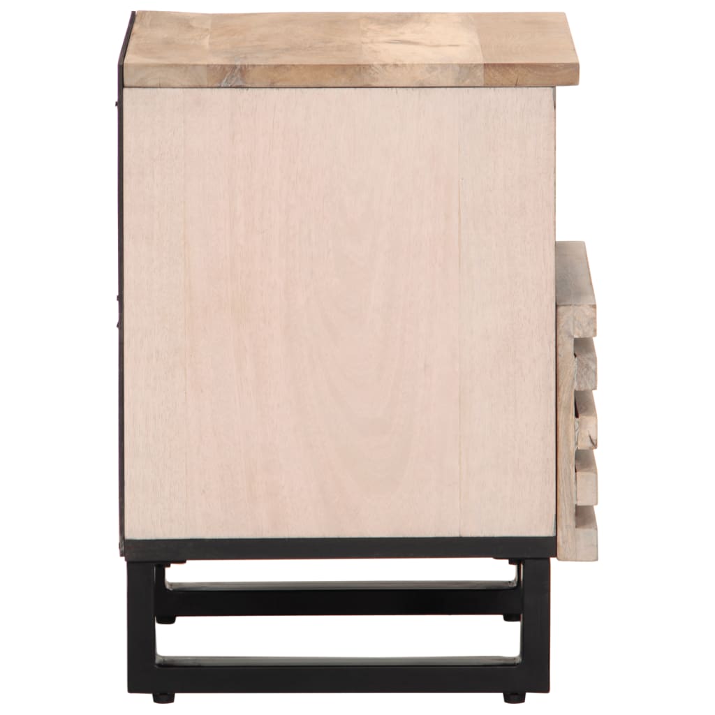 Noptiere, 2 buc., 40x34x46 cm, lemn masiv mango albit GartenMobel Dekor