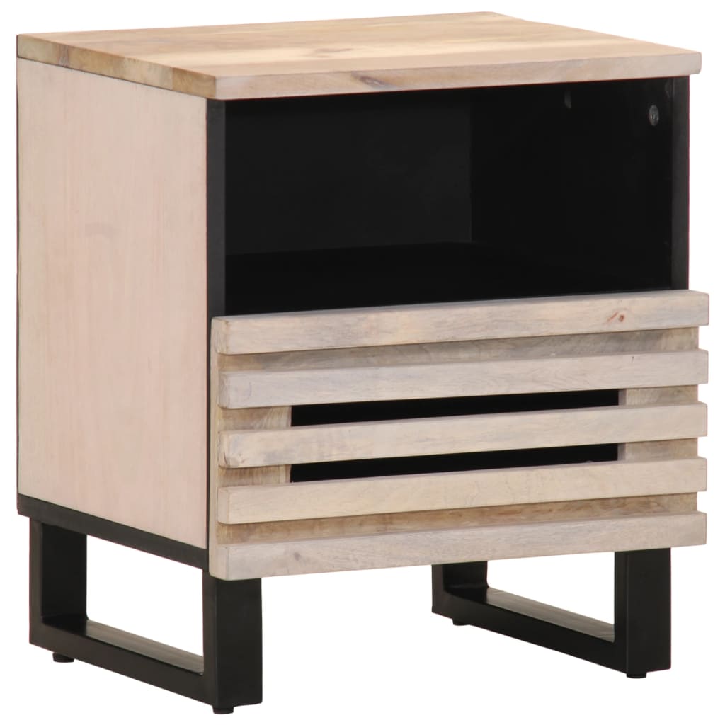 Noptiere, 2 buc., 40x34x46 cm, lemn masiv mango albit GartenMobel Dekor