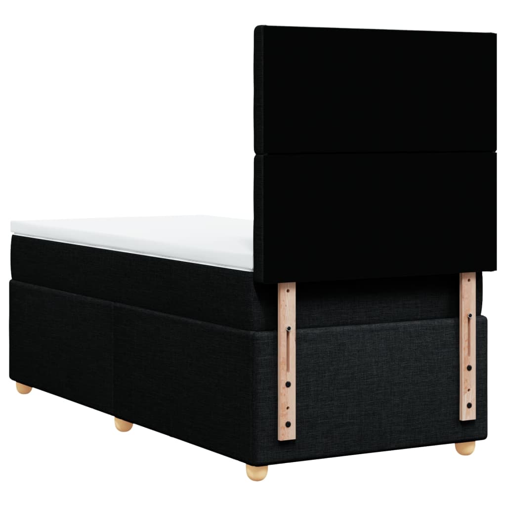 Pat box spring cu saltea, negru, 80x200 cm, textil GartenMobel Dekor