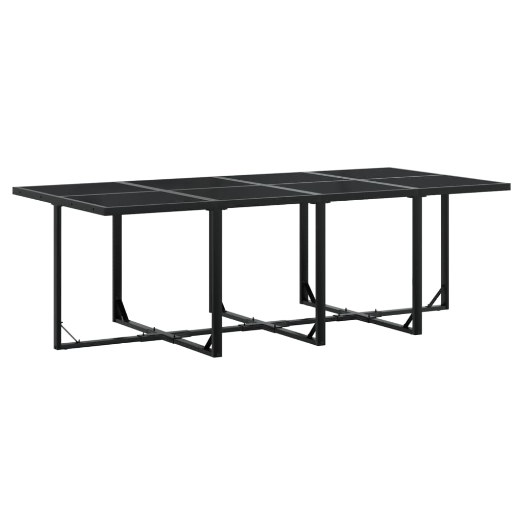 Set mobilier de grădină cu perne, 13 piese, negru, poliratan GartenMobel Dekor