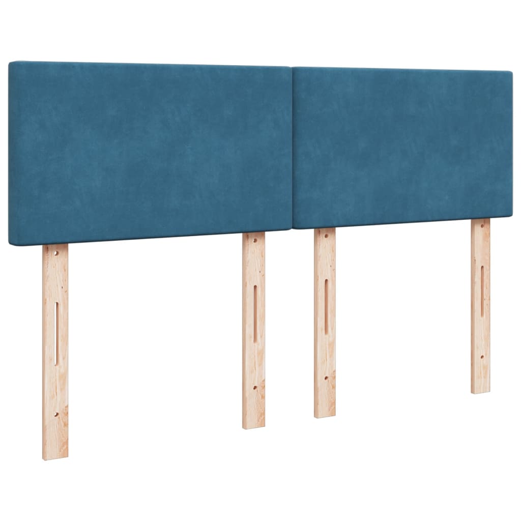 Pat box spring cu saltea, albastru, 160x200 cm, catifea GartenMobel Dekor