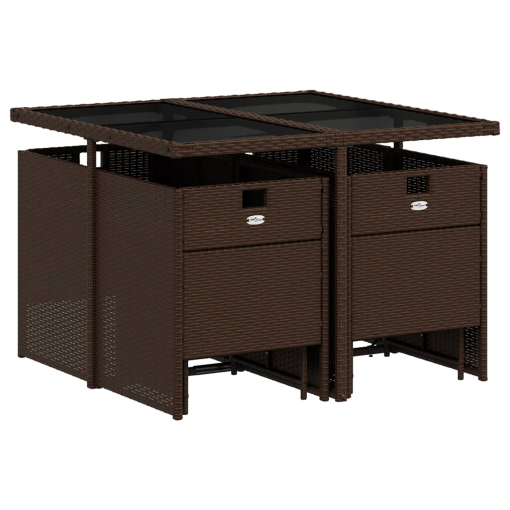 Set mobilier de grădină cu perne, 9 piese, maro, poliratan GartenMobel Dekor