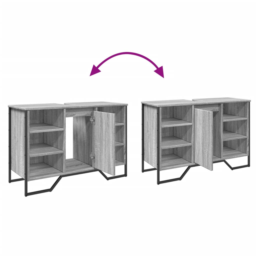 Dulap chiuvetă baie, gri sonoma, 91x35x60 cm, lemn prelucrat GartenMobel Dekor