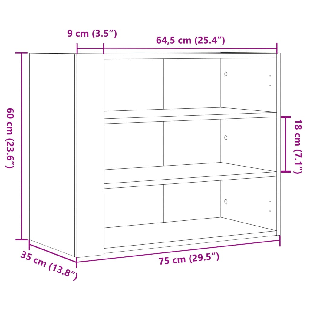 Dulap de perete, alb, 75x35x60 cm, lemn prelucrat GartenMobel Dekor
