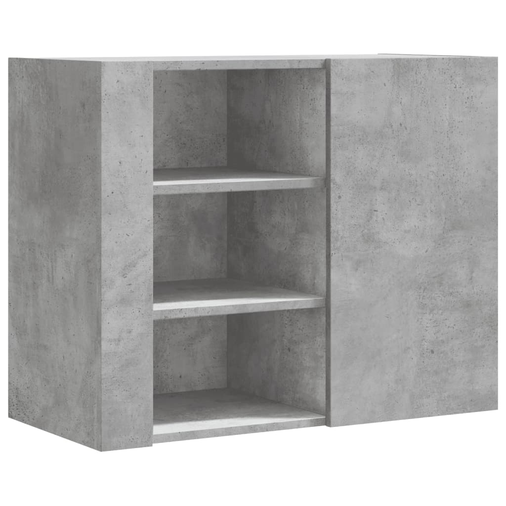 Dulap de perete, gri beton, 75x35x60 cm, lemn prelucrat GartenMobel Dekor