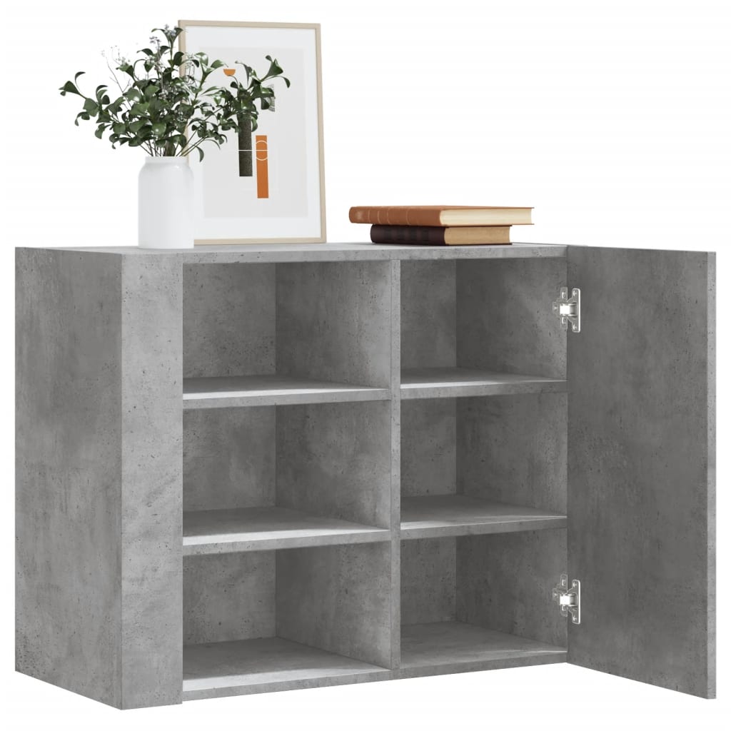 Dulap de perete, gri beton, 75x35x60 cm, lemn prelucrat GartenMobel Dekor
