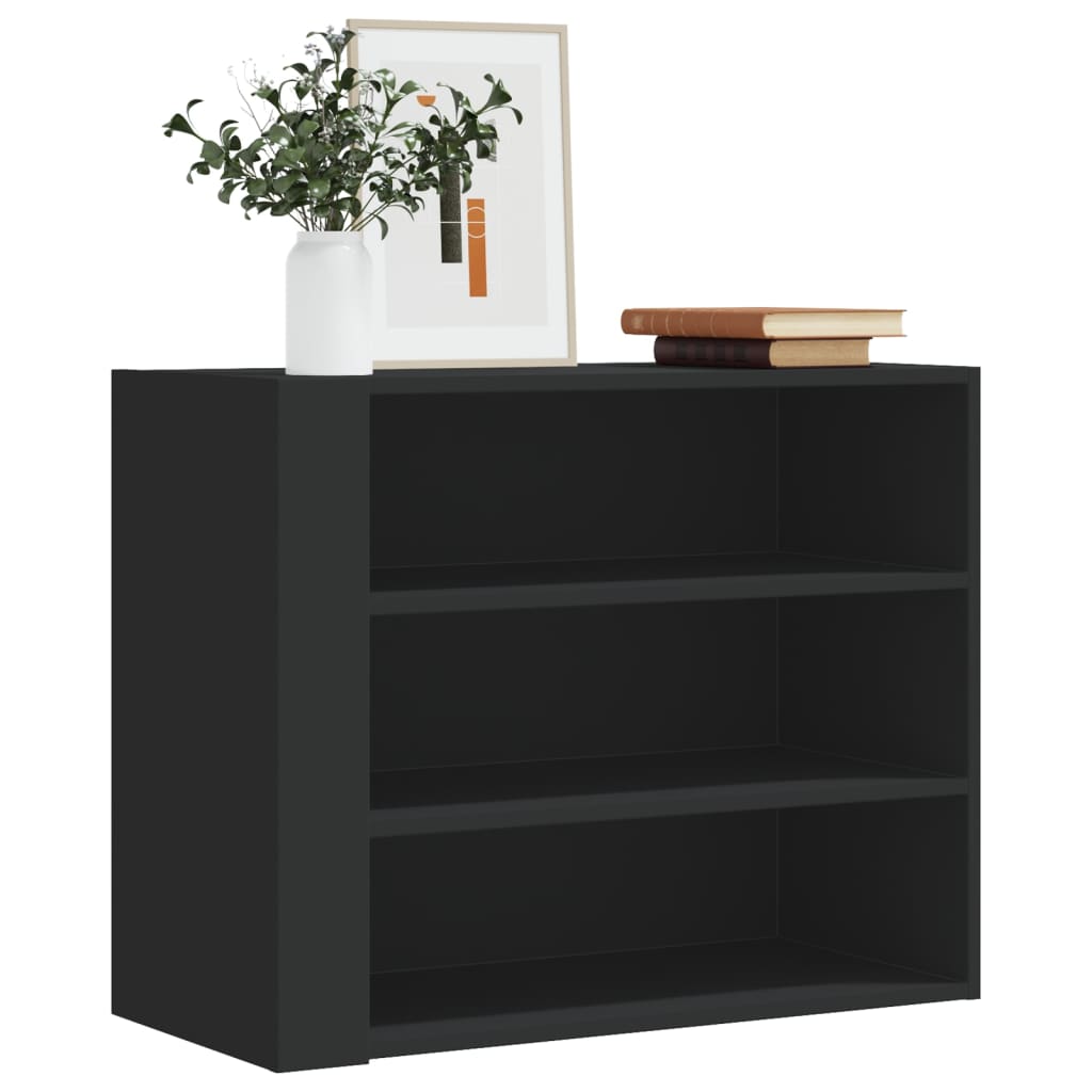 Dulap de perete, negru, 75x35x60 cm, lemn prelucrat GartenMobel Dekor