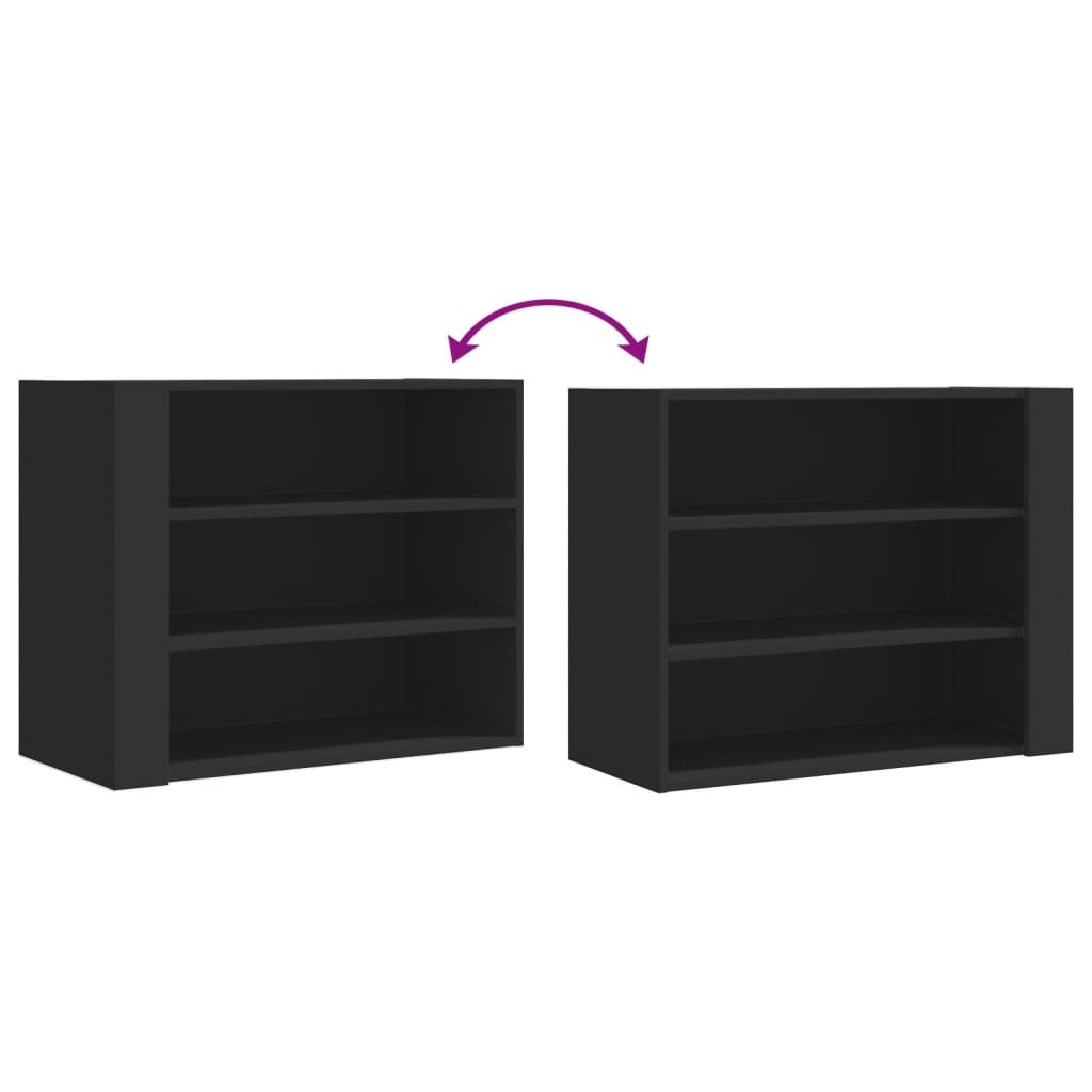 Dulap de perete, negru, 75x35x60 cm, lemn prelucrat GartenMobel Dekor