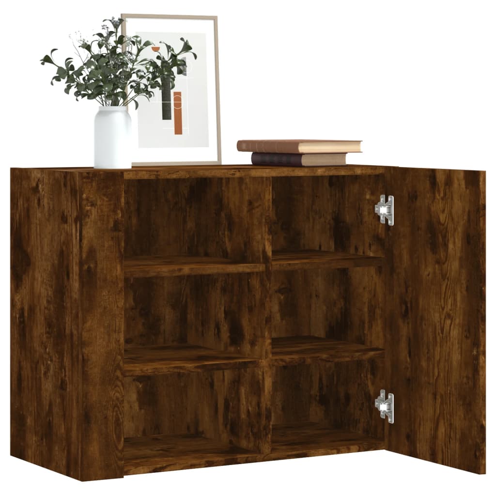 Dulap de perete, stejar fumuriu, 75x35x60 cm, lemn prelucrat GartenMobel Dekor