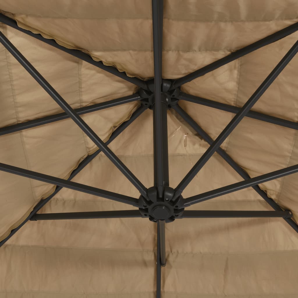 Umbrelă soare de grădină cu stâlp din oțel, maro 248x248x248 cm GartenMobel Dekor
