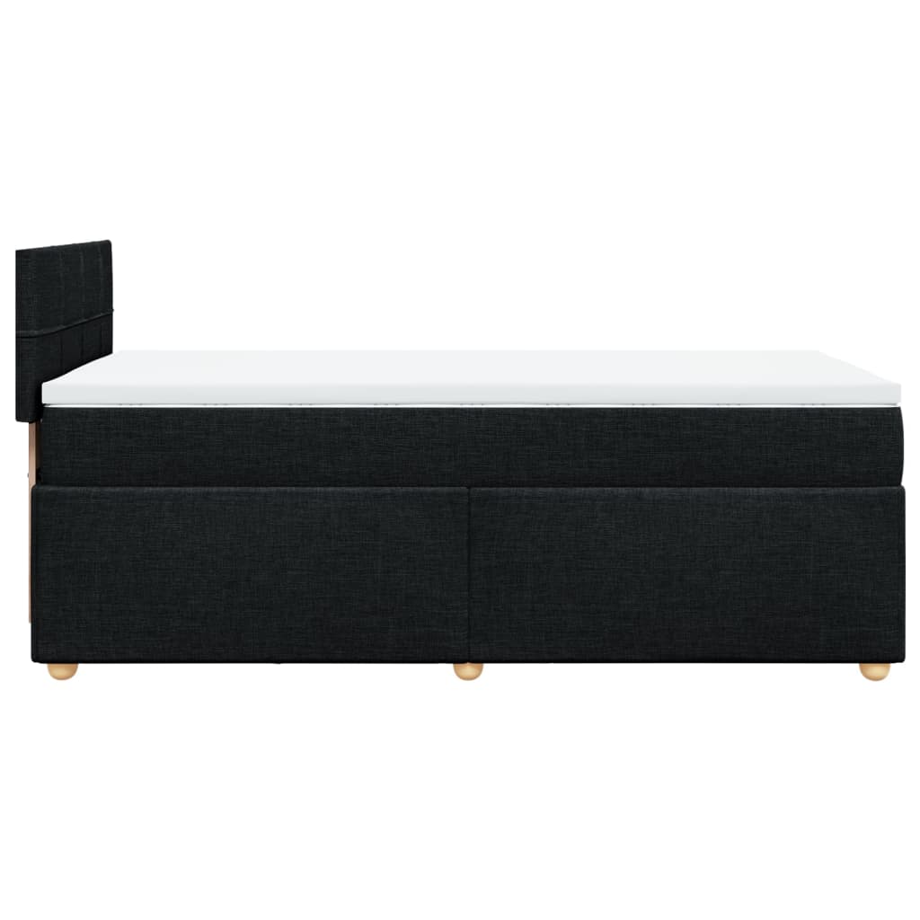 Pat box spring cu saltea, negru, 100x200 cm, textil GartenMobel Dekor