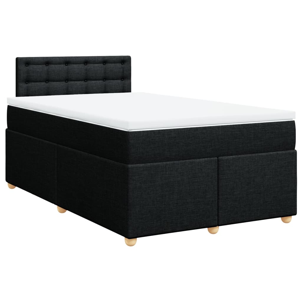 Pat box spring cu saltea, negru, 120x190 cm, catifea GartenMobel Dekor