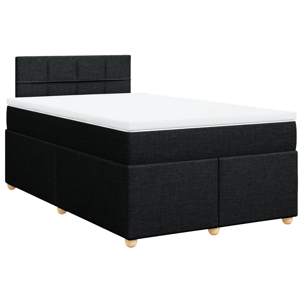 Pat box spring cu saltea, negru, 120x190 cm, catifea GartenMobel Dekor