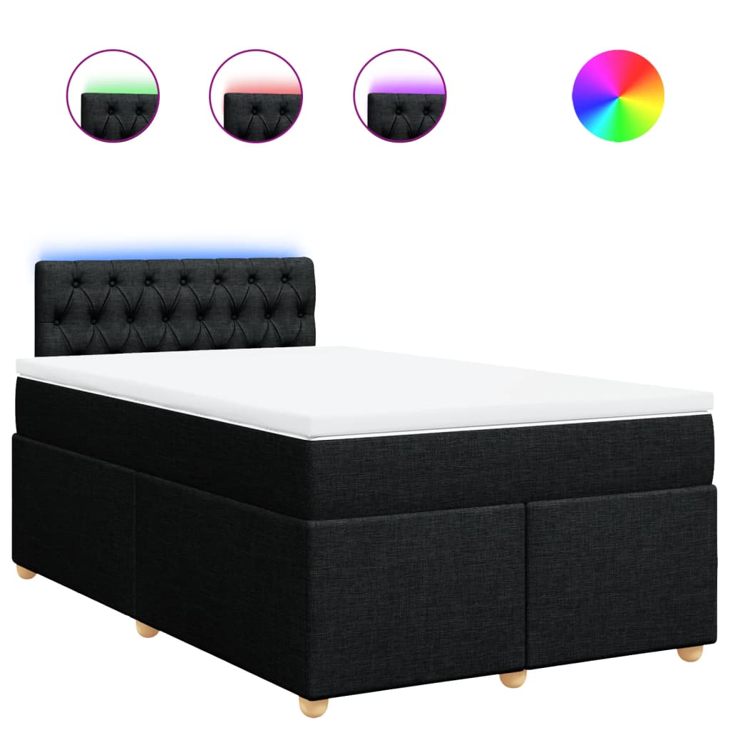 Pat box spring cu saltea, negru, 120x190 cm, catifea GartenMobel Dekor