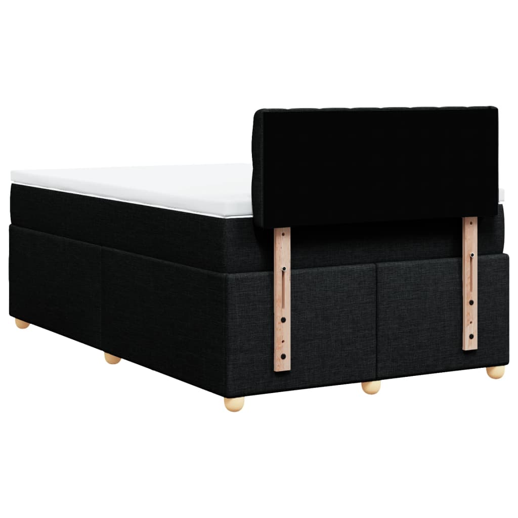 Pat box spring cu saltea, negru, 120x190 cm, catifea GartenMobel Dekor