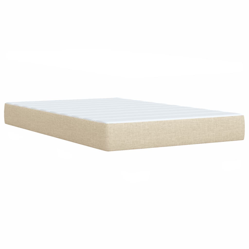 Pat box spring cu saltea, crem, 120x200 cm, textil GartenMobel Dekor