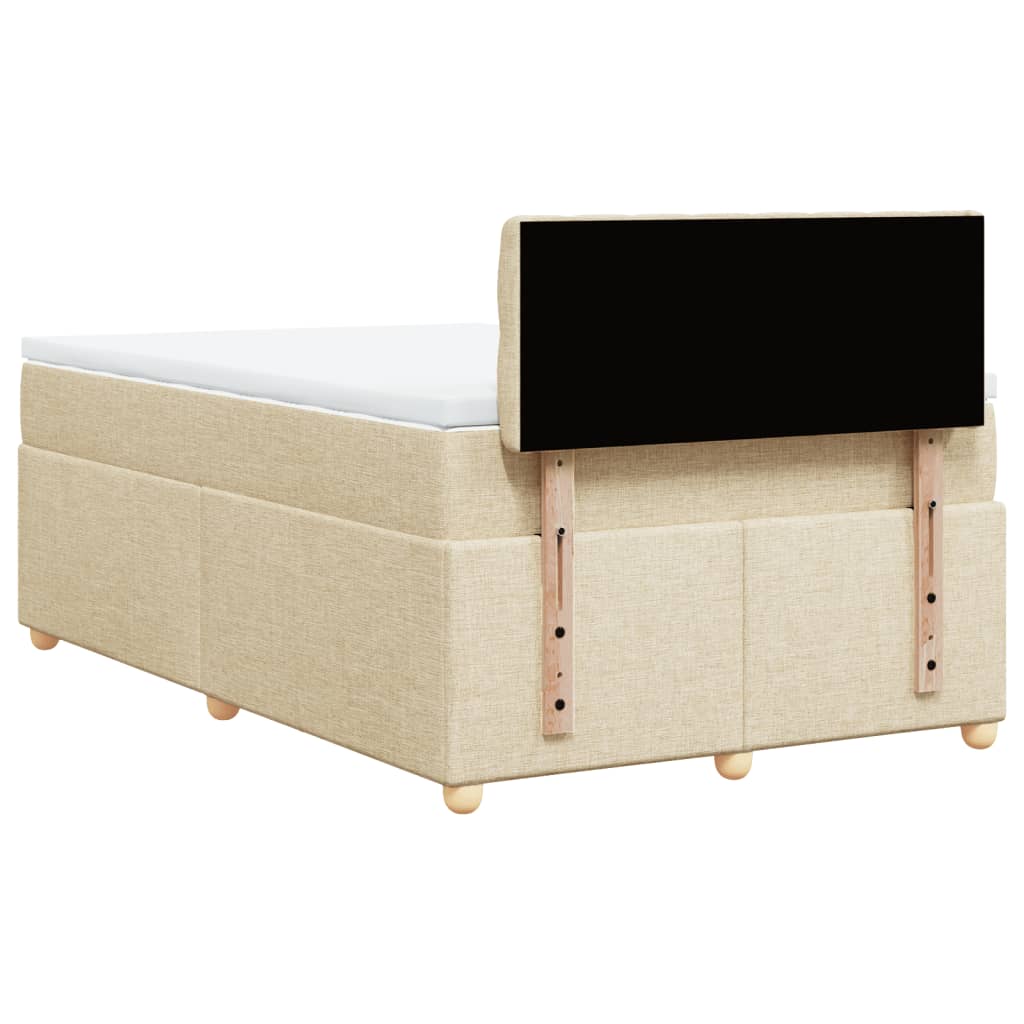 Pat box spring cu saltea, crem, 120x200 cm, textil GartenMobel Dekor