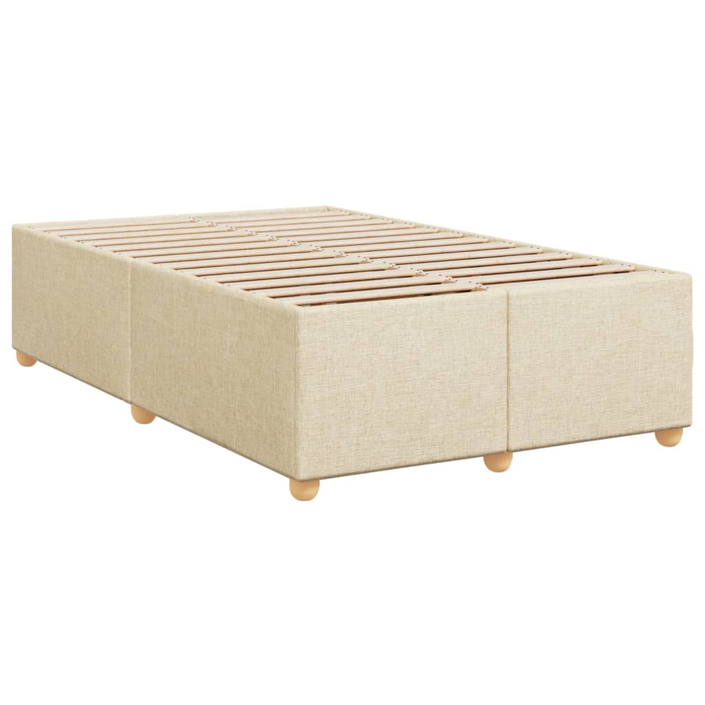 Pat box spring cu saltea, crem, 120x200 cm, textil GartenMobel Dekor