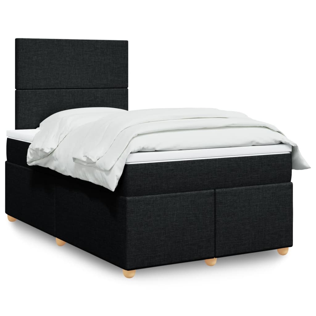 Pat box spring cu saltea, negru, 120x190 cm, catifea GartenMobel Dekor