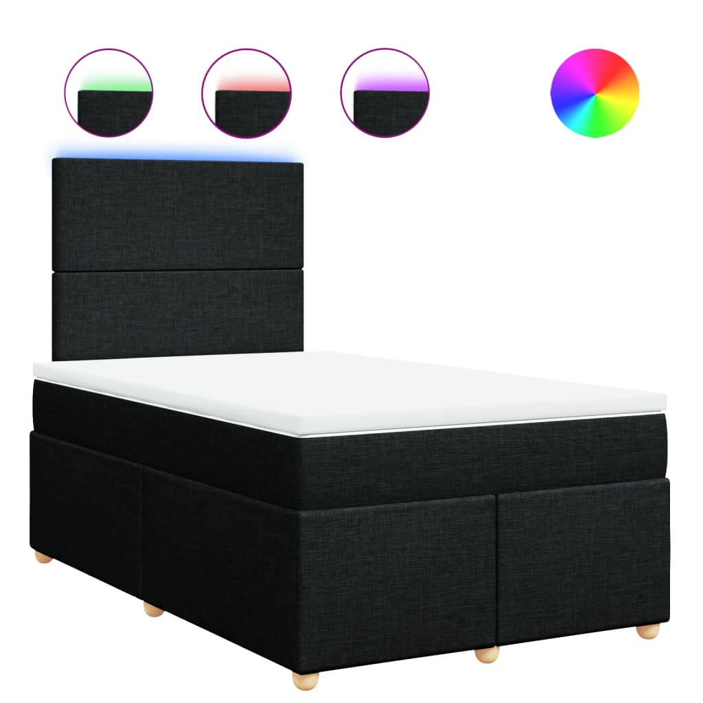 Pat box spring cu saltea, negru, 120x190 cm, catifea GartenMobel Dekor