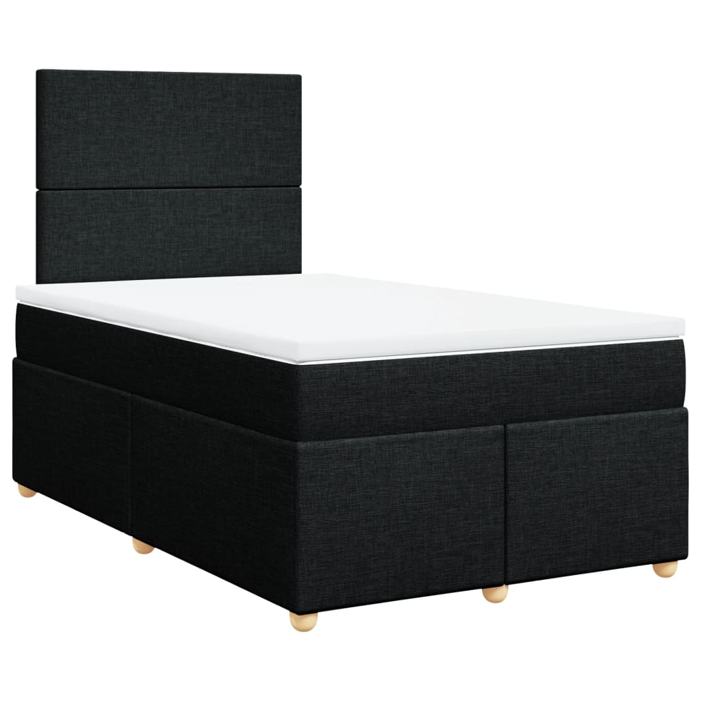 Pat box spring cu saltea, negru, 120x190 cm, catifea GartenMobel Dekor
