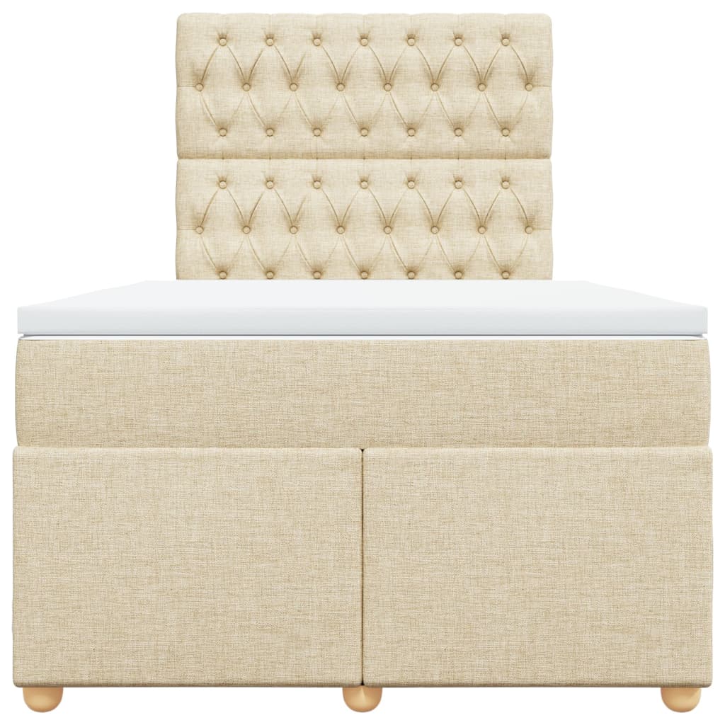 Pat continental cu saltea, crem, 120x190 cm, textil GartenMobel Dekor