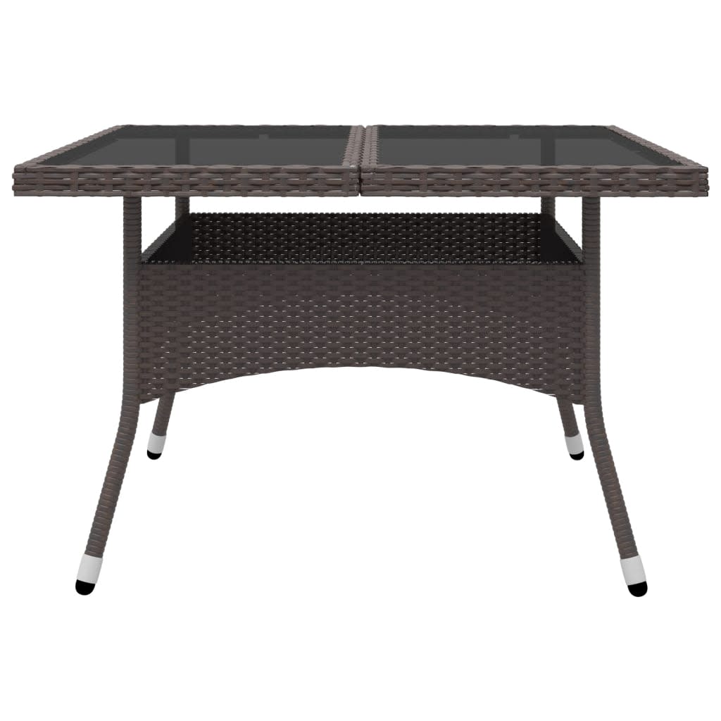 Set mobilier grădină 9 piese, maro, poliratan/sticlă securizată GartenMobel Dekor