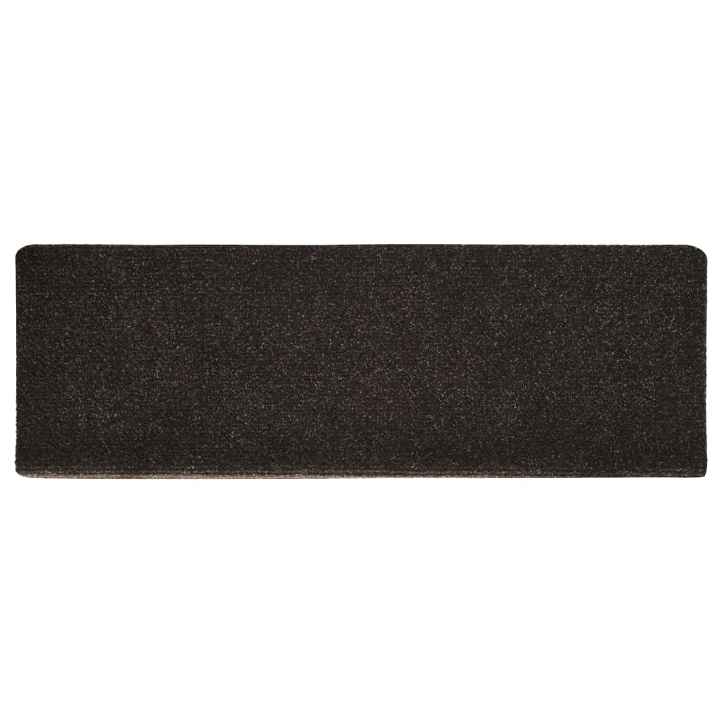 Covorașe de scări cusătură punch, 15 buc. maro închis 65x21x4cm GartenMobel Dekor