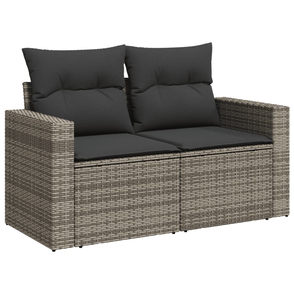Set canapele de grădină cu perne, 11 piese, gri, poliratan GartenMobel Dekor