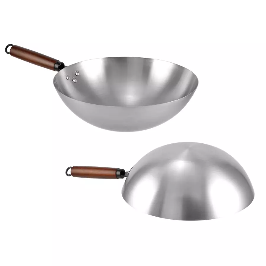 Wok tradițional chinezesc din fier 32 cm, 1,3 mm Handy KitchenServ