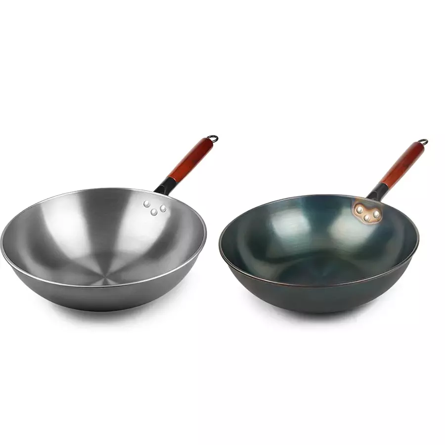 Wok tradițional chinezesc din fier 32 cm, 1,3 mm Handy KitchenServ