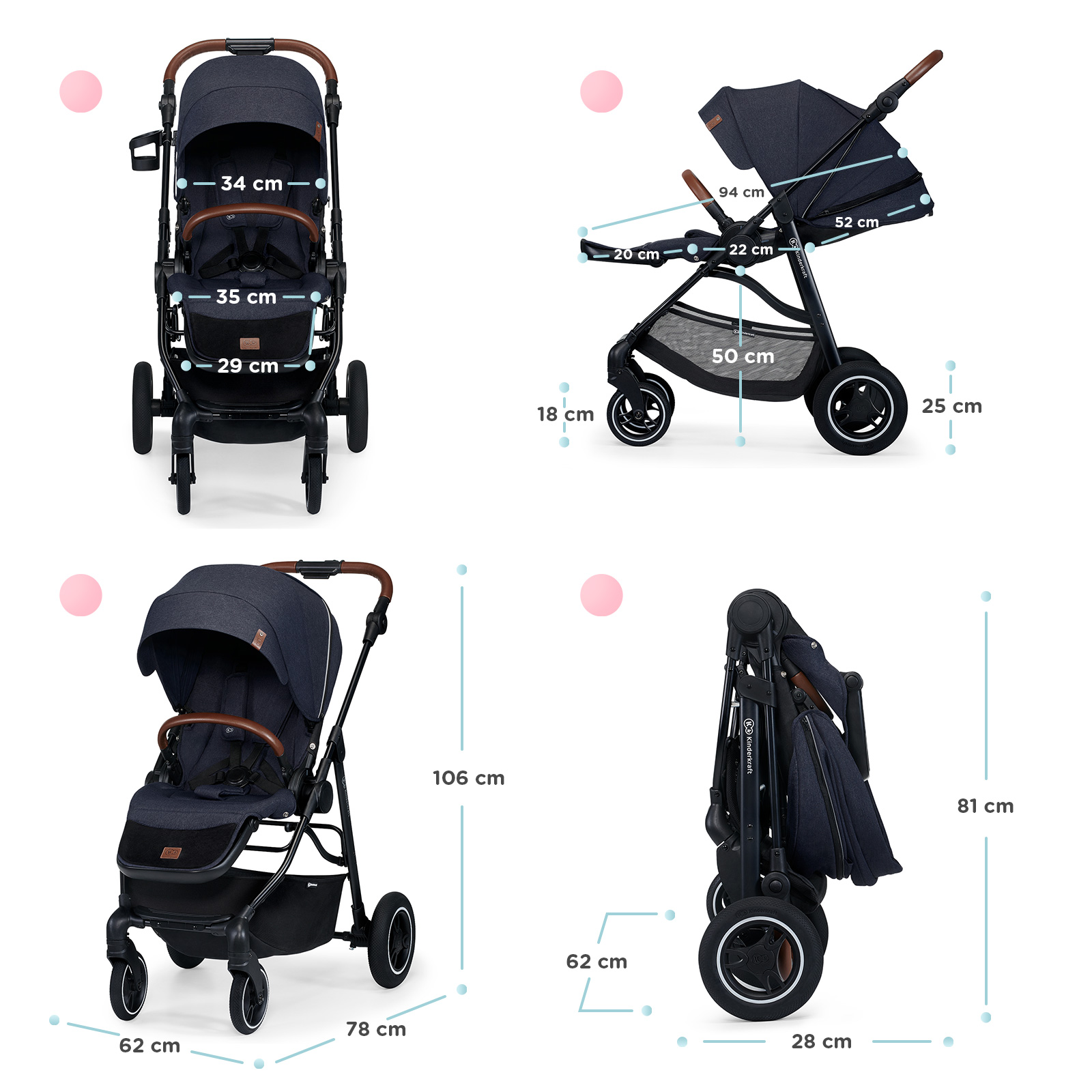 CARUCIOR KINDERKRAFT ALL ROAD, IMPERIAL BLUE SuperHeroes ToysZone