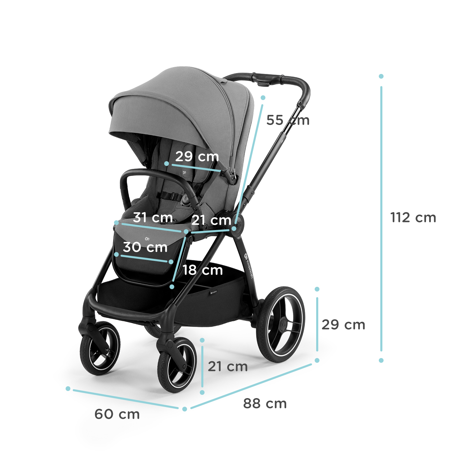 CARUCIOR KINDERKRAFT NEA, 2 IN 1, PLATINUM GREY SuperHeroes ToysZone