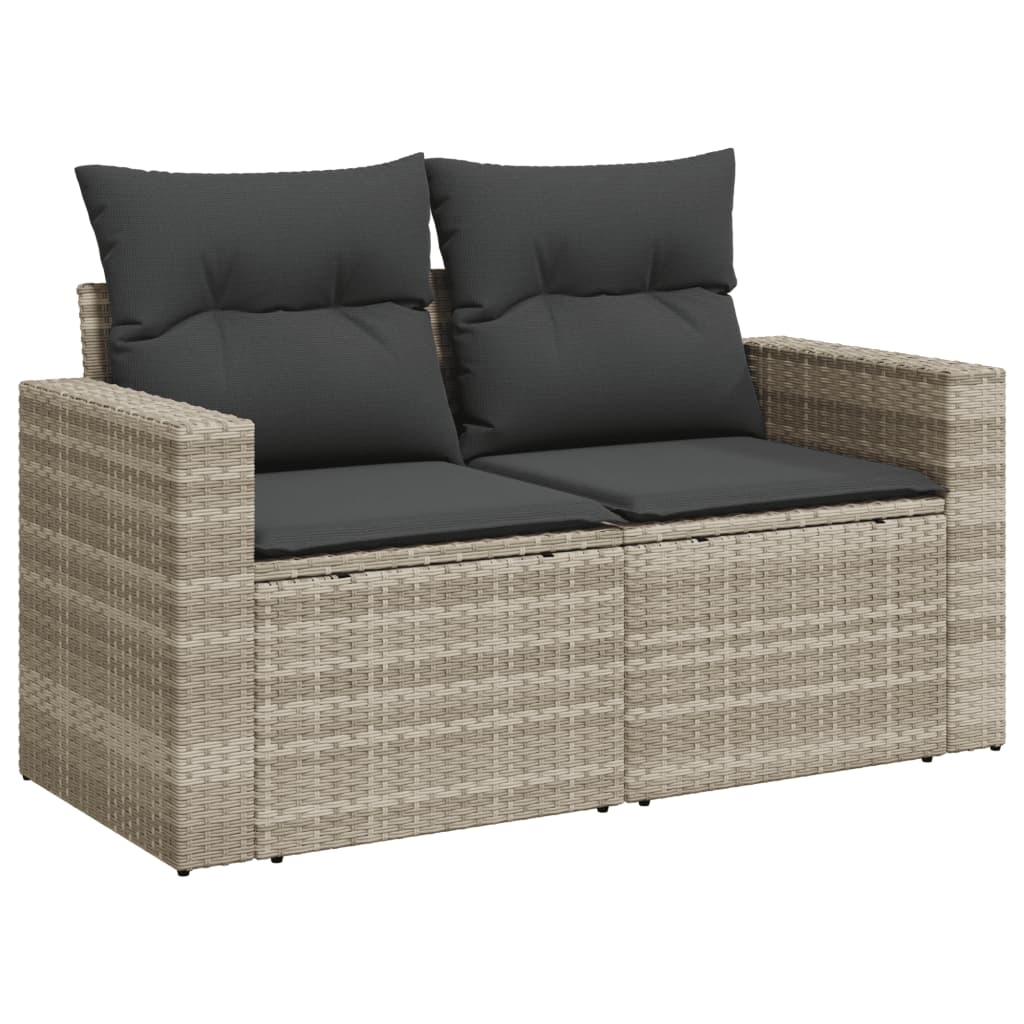Set canapele de grădină cu perne, 11 piese, gri, poliratan GartenMobel Dekor