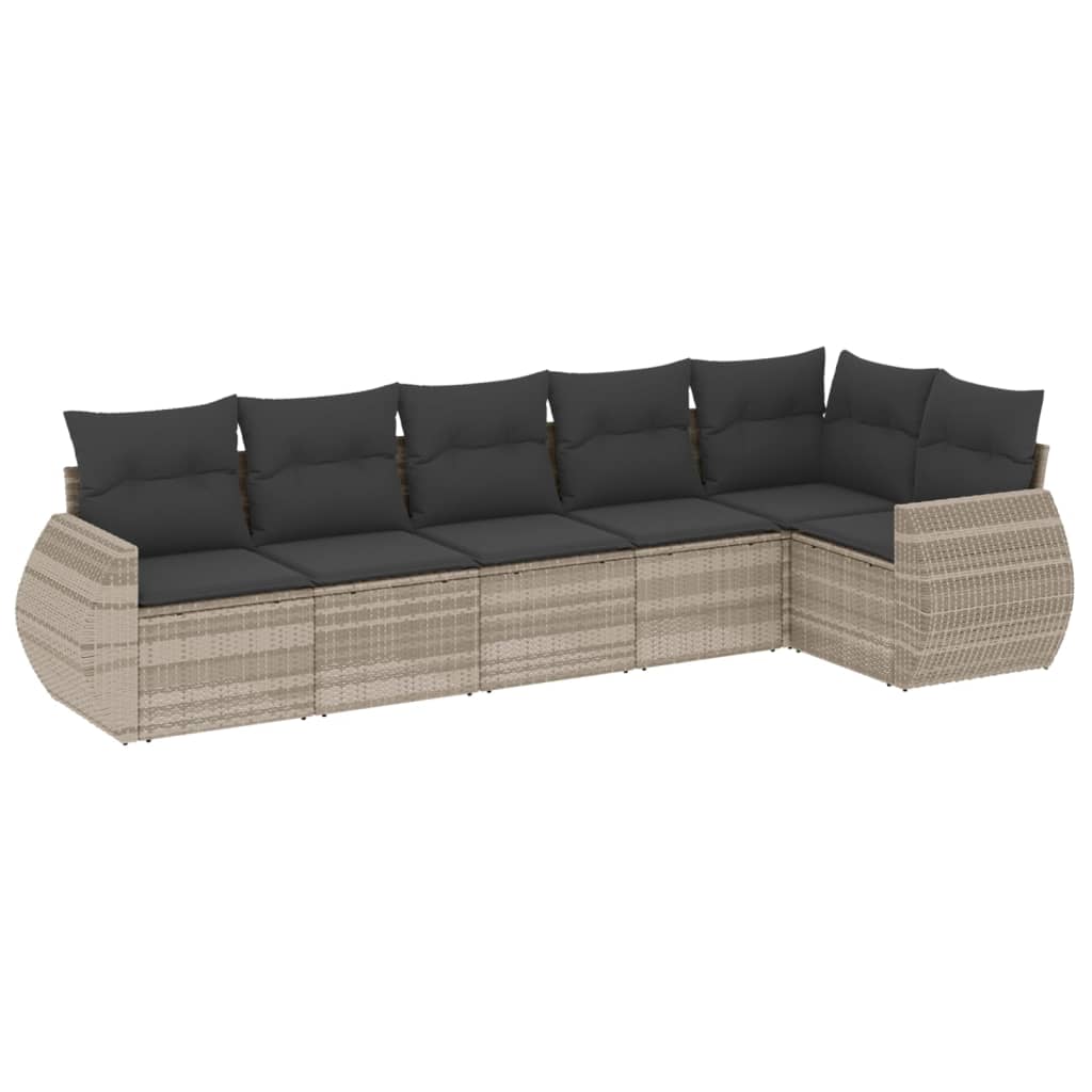 Set canapele de grădină cu perne, 6 piese gri deschis poliratan GartenMobel Dekor