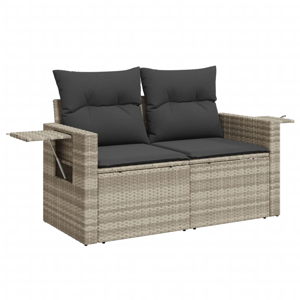 Set canapele de grădină cu perne, 7piese gri deschis poliratan GartenMobel Dekor