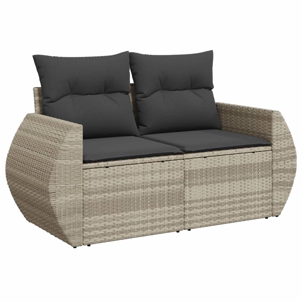 Set canapele de grădină cu perne, 7piese gri deschis poliratan GartenMobel Dekor