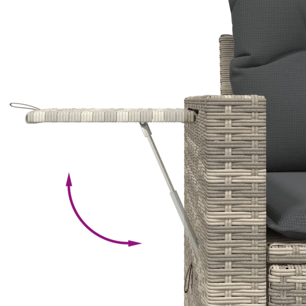 Set canapele de grădină cu perne, 7piese gri deschis poliratan GartenMobel Dekor