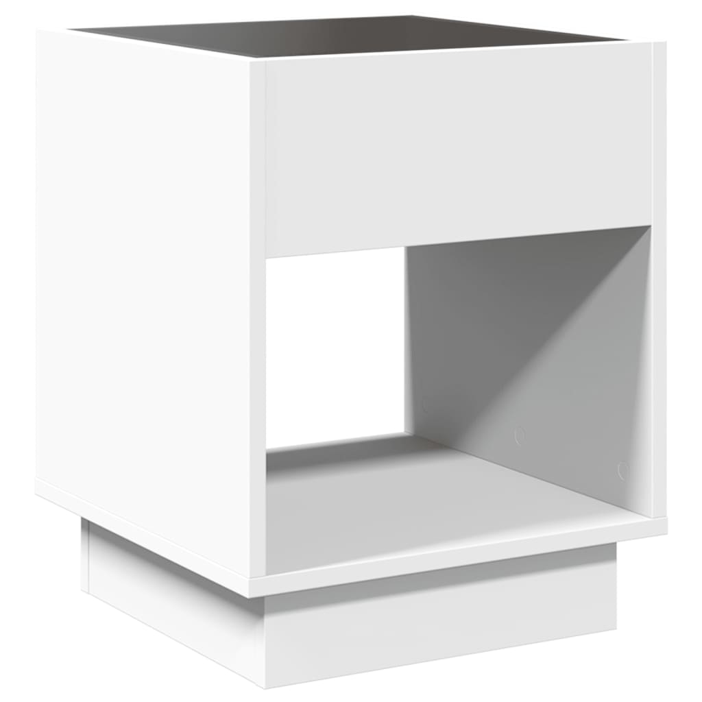 Noptieră cu LED infinity, alb, 40x40x50 cm GartenMobel Dekor