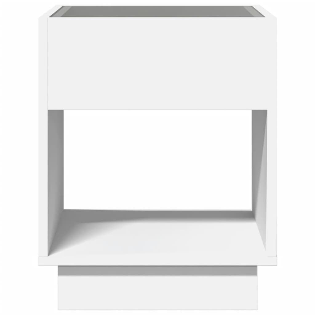 Noptieră cu LED infinity, alb, 40x40x50 cm GartenMobel Dekor